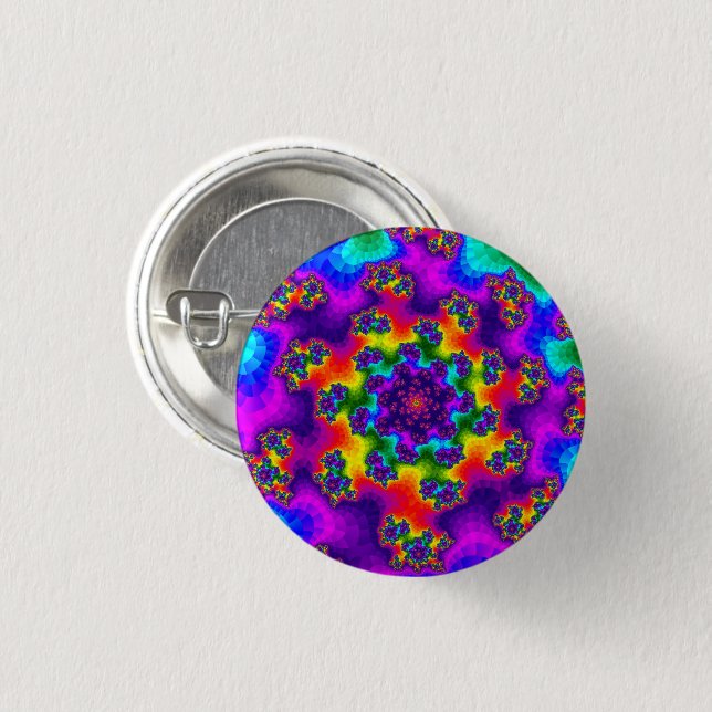 Rainbow Floral Sprinkles 3 Cm Round Badge (Front & Back)