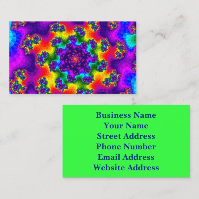 Rainbow Floral Sprinkles Business Card (Front/Back)