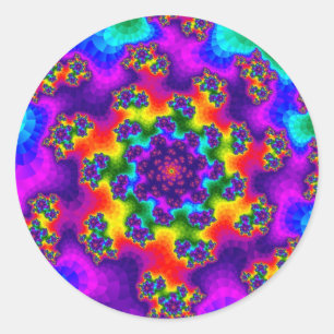 Rainbow Floral Sprinkles Classic Round Sticker