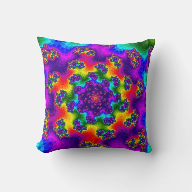 Rainbow Floral Sprinkles Cushion (Front)