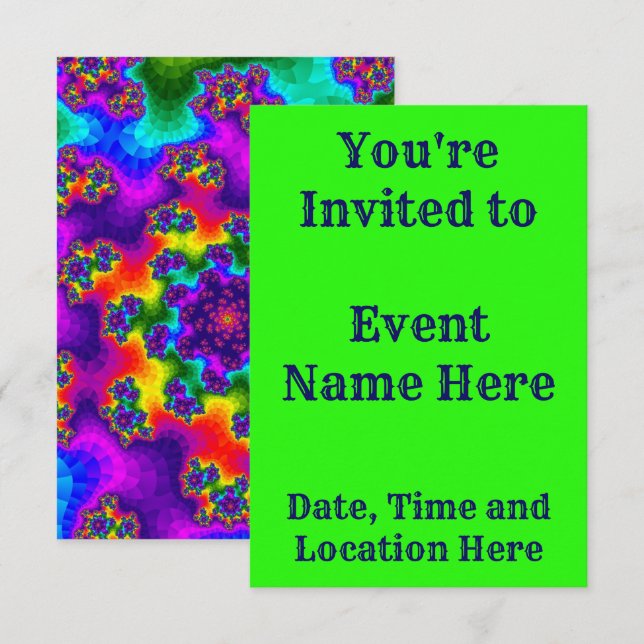 Rainbow Floral Sprinkles Invitation (Front/Back)