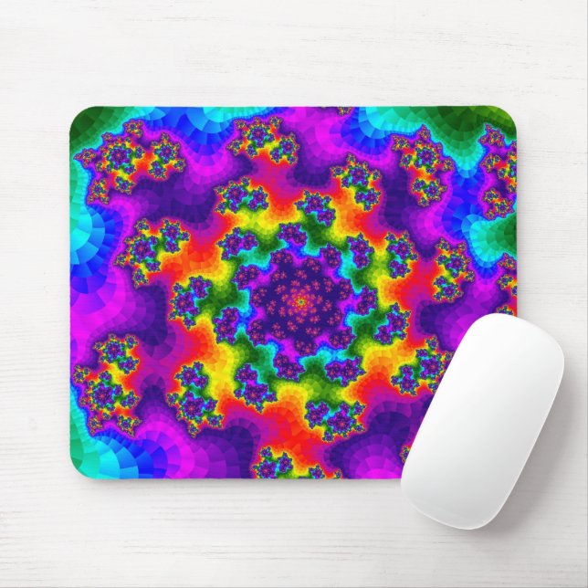 Rainbow Floral Sprinkles Mouse Mat (With Mouse)