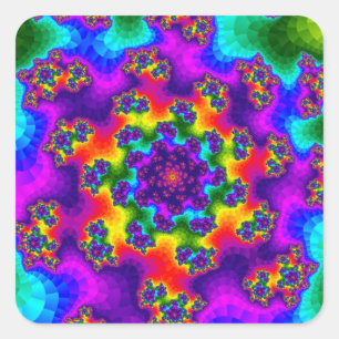 Rainbow Floral Sprinkles Square Sticker