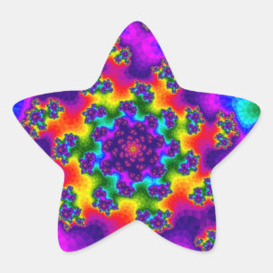 Rainbow Floral Sprinkles Star Sticker