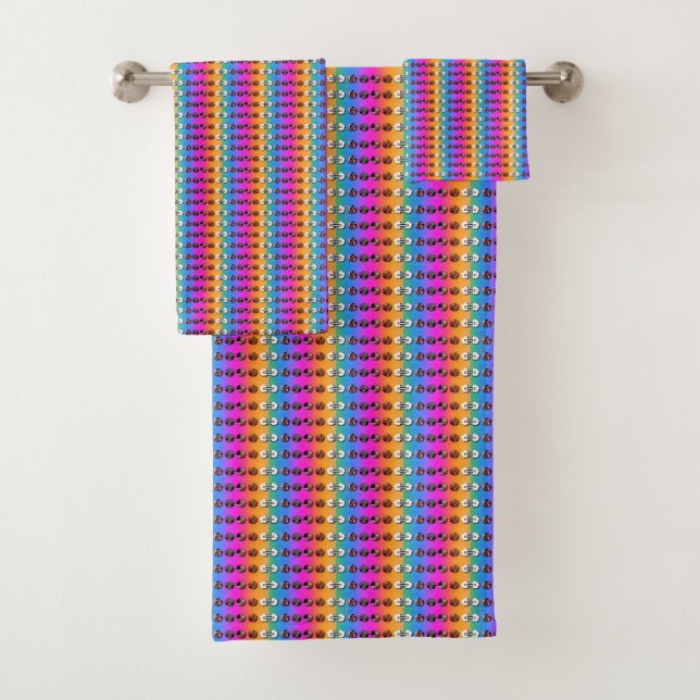 Rainbow Florets  Bath Towel Set (Insitu)