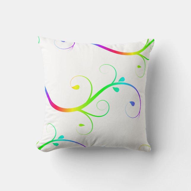 Rainbow Flourish Cushion (Front)