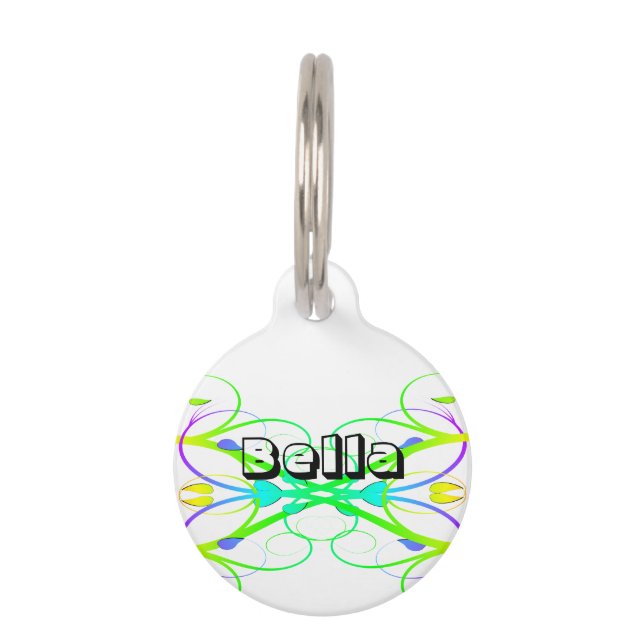 Rainbow Flourishes Pet Tag (Front)