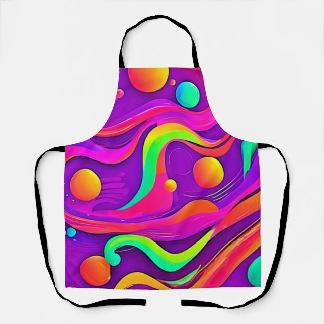 Rainbow Flow: Abstract Fun Apron (Front)