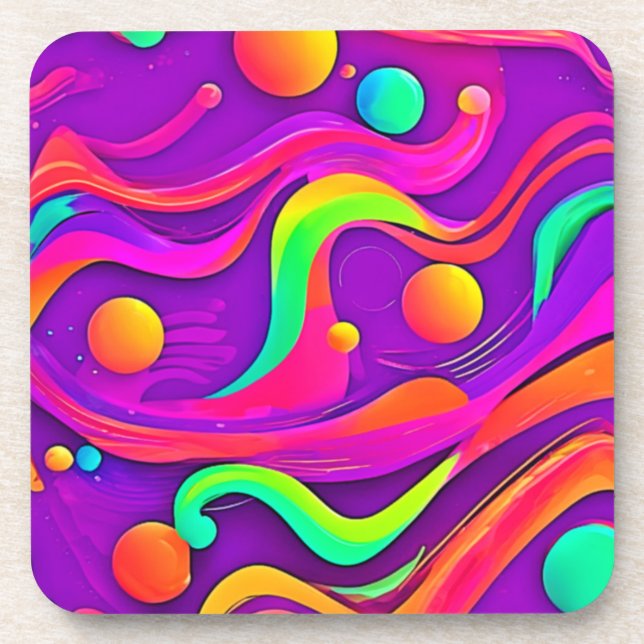 Rainbow Flow: Abstract Fun Coaster (Front)