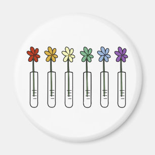 Rainbow Flower and Beaker Scientist Magnet