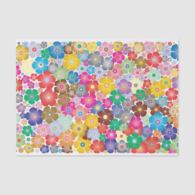 Rainbow flower blooms tissue paper (Front)