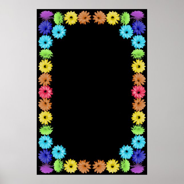 Rainbow Flower Border Poster (Front)
