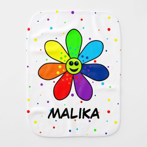 Image of Rainbow Flower Burp Cloth