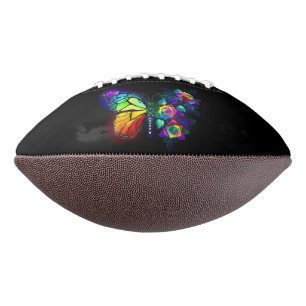 Rainbow flower butterfly american football