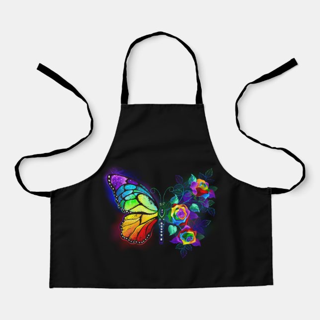 Rainbow flower butterfly apron (Front)