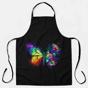 Rainbow flower butterfly apron