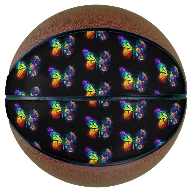 Rainbow flower butterfly basketball (Front)