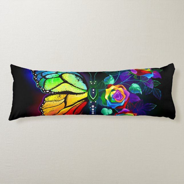 Rainbow flower butterfly body cushion (Front)