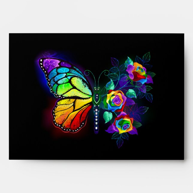 Rainbow flower butterfly envelope (Front)