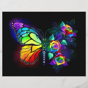 Rainbow flower butterfly flyer