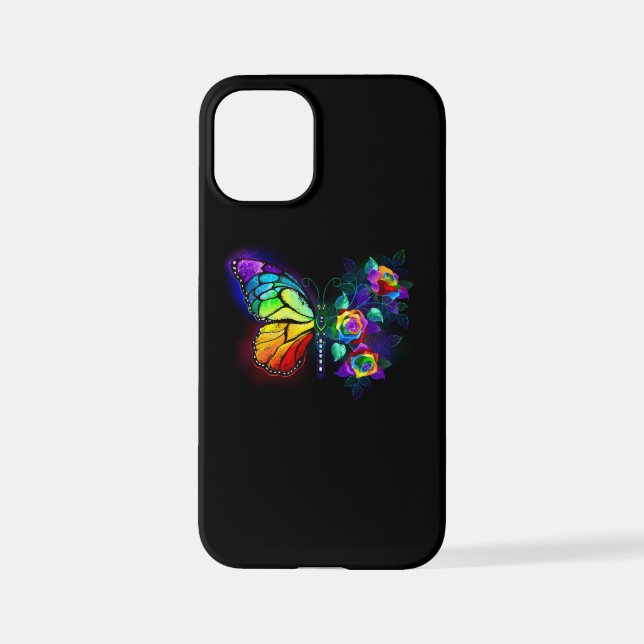 Rainbow flower butterfly iPhone case (Back)