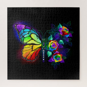 Rainbow flower butterfly jigsaw puzzle