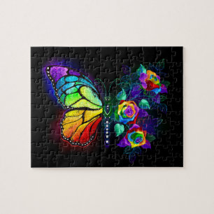 Rainbow flower butterfly jigsaw puzzle