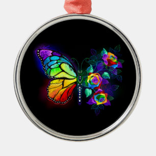 Rainbow flower butterfly metal tree decoration