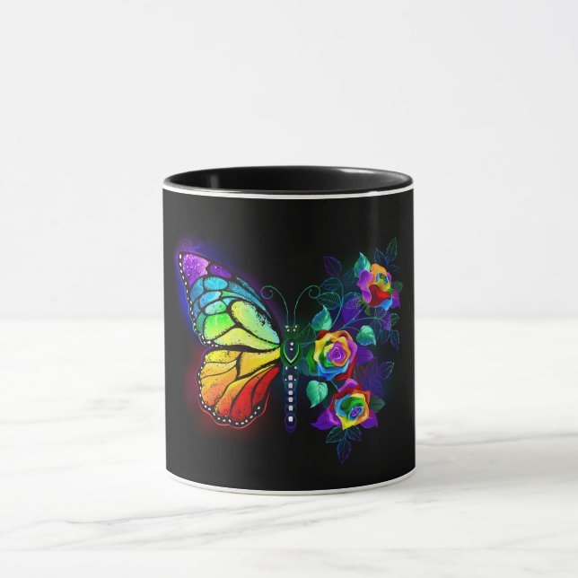 Rainbow flower butterfly mug (Center)