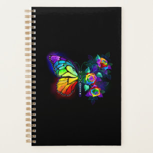 Rainbow flower butterfly planner