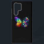 Rainbow flower butterfly samsung galaxy case<br><div class="desc">Rainbow,  luminous,  artistically painted monarch butterfly with bouquet of iridescent,  bright,  luminescent roses on black background. Rainbow butterfly.</div>