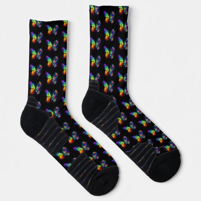 Rainbow flower butterfly socks (Right)