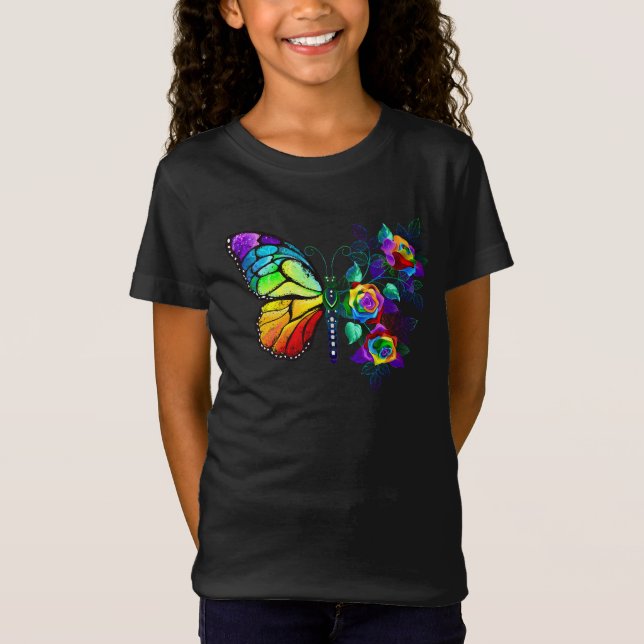 Rainbow flower butterfly T-Shirt (Front)