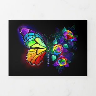 Rainbow flower butterfly Tri-Fold announcement