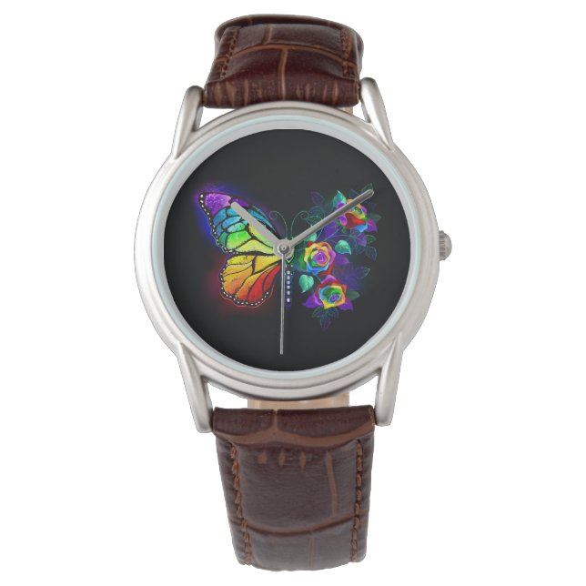Rainbow flower butterfly watch (Front)