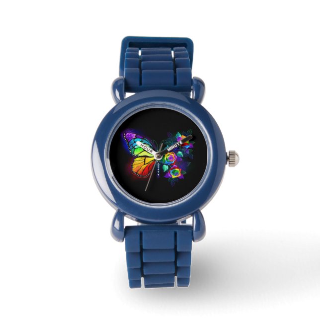 Rainbow flower butterfly watch (Front)