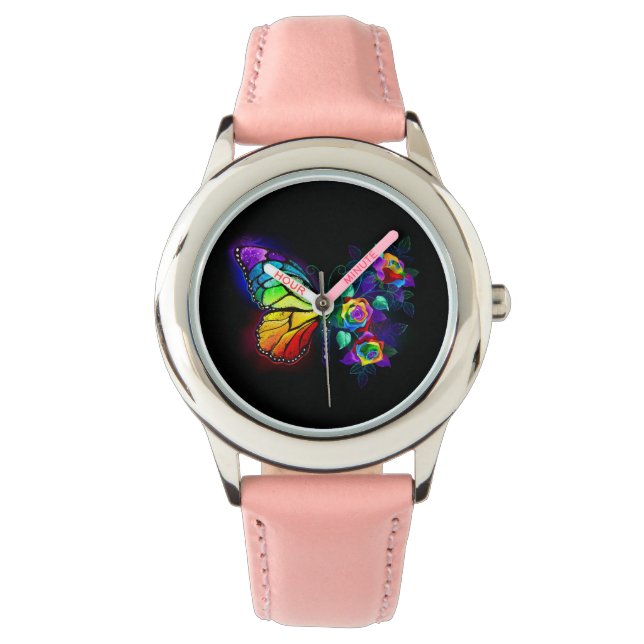 Rainbow flower butterfly watch (Front)