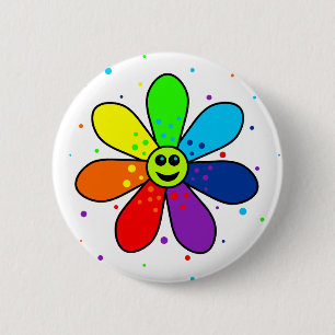 Rainbow Flower Button