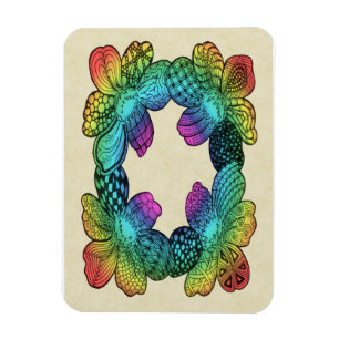 Rainbow Flower Doodle Magnet