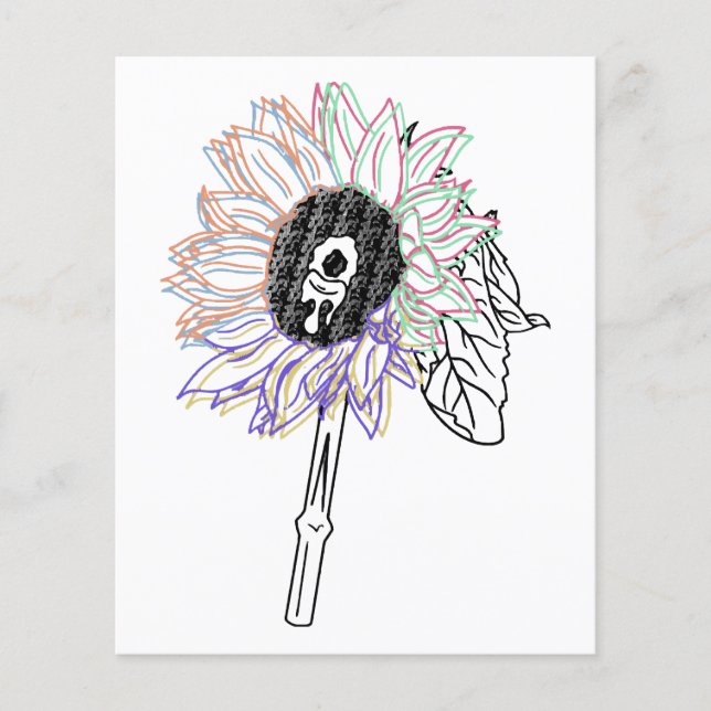 Rainbow Flower Funky Art (Front)
