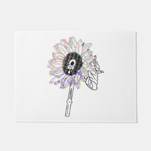 Rainbow Flower Funky Art Doormat