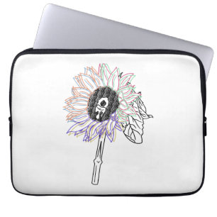 Rainbow Flower Funky Art Laptop Sleeve