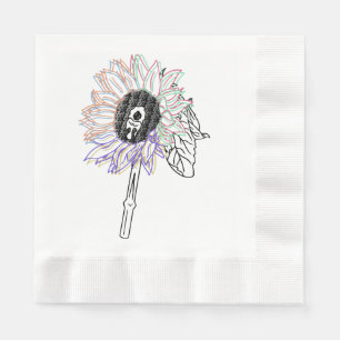 Rainbow Flower Funky Art Napkin