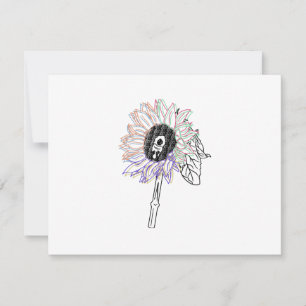 Rainbow Flower Funky Art RSVP Card