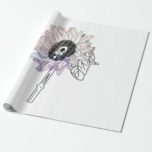 Rainbow Flower Funky Art Wrapping Paper