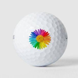 Rainbow Flower Golf Ball