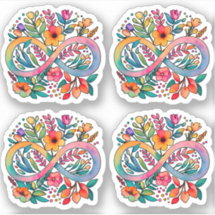 Rainbow Flower Infinity Symbol Autism Acceptance