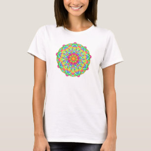 Rainbow Flower Mandala Boho T-Shirt