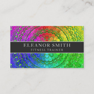 Rainbow Flower Mandala Business Card