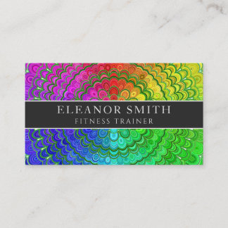 Rainbow Flower Mandala Business Card